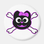 SchädelKitty lila Kühlschrankmagnet