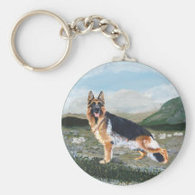 Schäferhund bei der Arbeit Schlüsselanhänger