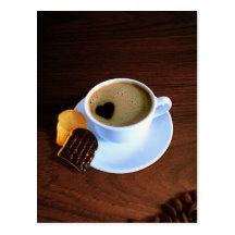 Schale Herz-Kaffee - Postkarte