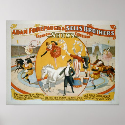 Schaltjahr-Damen-/Clown-Frauen-Zirkus-Plakat