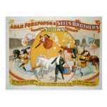 Schaltjahr-Damen-/Clown-Frauen-Zirkus-Plakat Postkarte