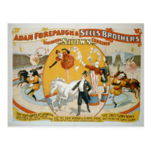 Schaltjahr-Damen-/Clown-Frauen-Zirkus-Plakat Postkarte
