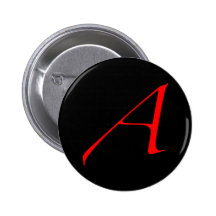 Scharlachrot Buchstabe- Button