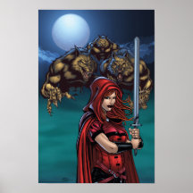 Scharlachrot Huntress- und Werewolvesplakat