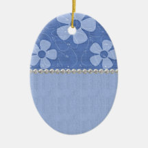 Schatten der blauen Blumen-Keramik-Ei-Form Ornamente