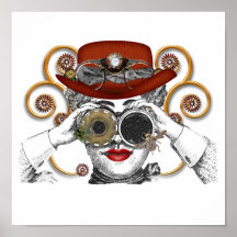 Schauen steampunked steampunk Typs Posterdruck