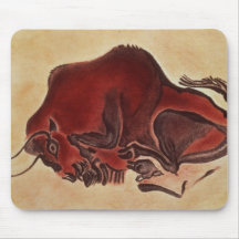 Schaukeln Sie Malerei eines Bisons, spätes Magdale Mousepad