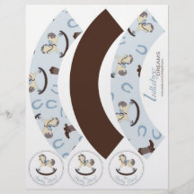 Schaukelpferd-Jungen-Kuchen-Verpackung 2 Flyerdesign