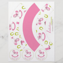 Schaukelpferd-Mädchen-Kuchen-Verpackung RH2 Individuelle Flyer