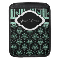 Schicker Damast-grüner und schwarzer Kasten ipad sleeves