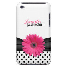 Schicker modischer rosa Gerbera-Gänseblümchen-Tupf iPod Case-Mate Case