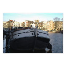 Schiff auf dem Amstel Fluss, Amsterdam Fotografischer Druck