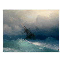 Schiff auf stürmischen Meeren Postkarte