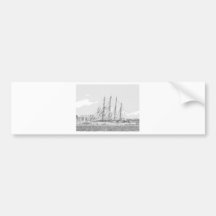 Schiff unter dem Segelzeichnen Auto Sticker