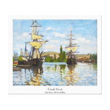 Schiffe, die auf die Seine in Rouen Claude Monet s Leinwand Druck
