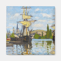 Schiffe, die auf die Seine in Rouen Claude Monet s Kühlschrankmagnete