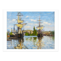 Schiffe, die auf die Seine in Rouen Claude Monet s Postkarte