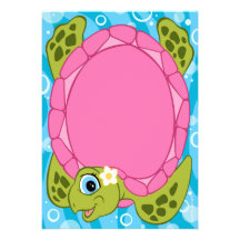 Schildkröte-Babyparty-Einladungs-Mädchen