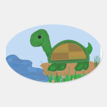 Schildkröte durch den Teich Aufkleber