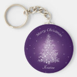 Schimmernder Amethyst Weihnachtsbaum Keychain Schlüsselanhänger