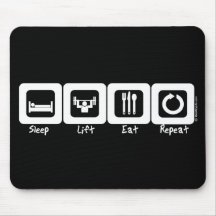 Schlaf-Aufzug essen Wiederholung Mousepads