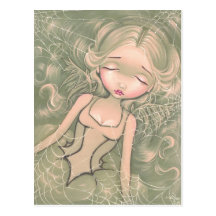 "Schlafend mit Spiderwebs" Postkarte