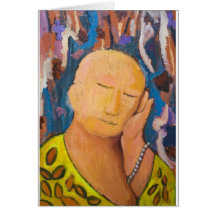 Schlafender Buddha (naives Expressionismusporträt) Karte