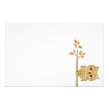 Schläfrige Eule im Baum-Briefpapier Individuelle Druckpapiere