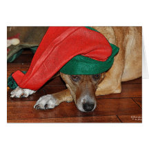 Schläfrige Hundeweihnachtskarte