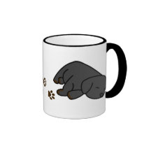 Schläfriger schwarzer Labrador-Welpen-Becher Tasse