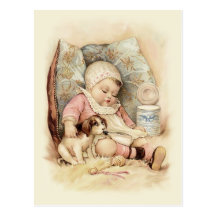 Schläfriges Baby Postkarte