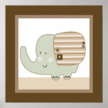 Schläfriges Safari-Elefant-Wand-Kunst-Plakat