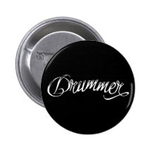 Schlagzeuger-Schwarzes Buttons
