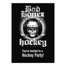 Schlechte Bonez Hockey-Party Einladung