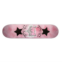 Schlechte rosa Katze Bedruckte Skateboarddecks