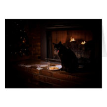Schlechte schwarze Katzen-Weihnachtskarte