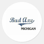 Schlechter Axt-Michigan-Stadt-Klassiker Runde Sticker
