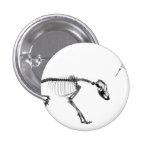 Schlechtes Hunderöntgenstrahl-Skelett in Schwarzem Button