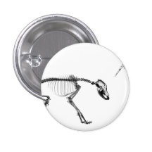 Schlechtes Hunderöntgenstrahl-Skelett in Schwarzem Button