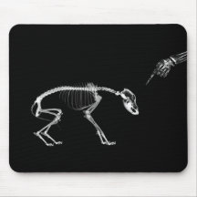 Schlechtes Hunderöntgenstrahl-Skelett in Schwarzem Mousepads