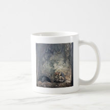 Schleppangel, die Kind hält Kaffeetassen