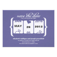 Schlitz-Maschinen-Save the Date - Hochzeit Personalisierte Einladung