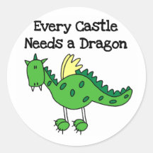 Schloss-Drache-T-Shirts und Geschenke Runder Sticker