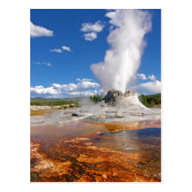 Schloss-Geysir-Eruptions-Yellowstone Nationalpark Postkarte
