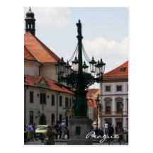 Schloss-Quadrat in Prag-Postkarte