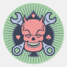 Schlüssel-Schädelspaten-t Runder Sticker