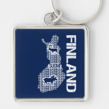 Schlüsselkette kundengerechter FINNLAND-KARTE Schlüsselbänder