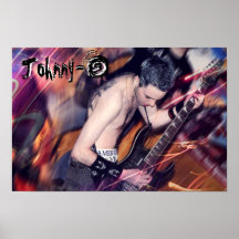Schmelzendes Plakat der Gesichter Johnny-5