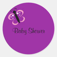 Schmetterling, Babyparty Runder Aufkleber