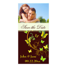 Schmetterling blühen,/Foto "Save the Date " Personalisierte Foto Karte